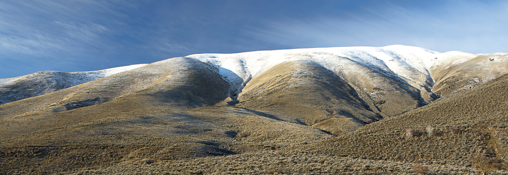 Snow capped hills